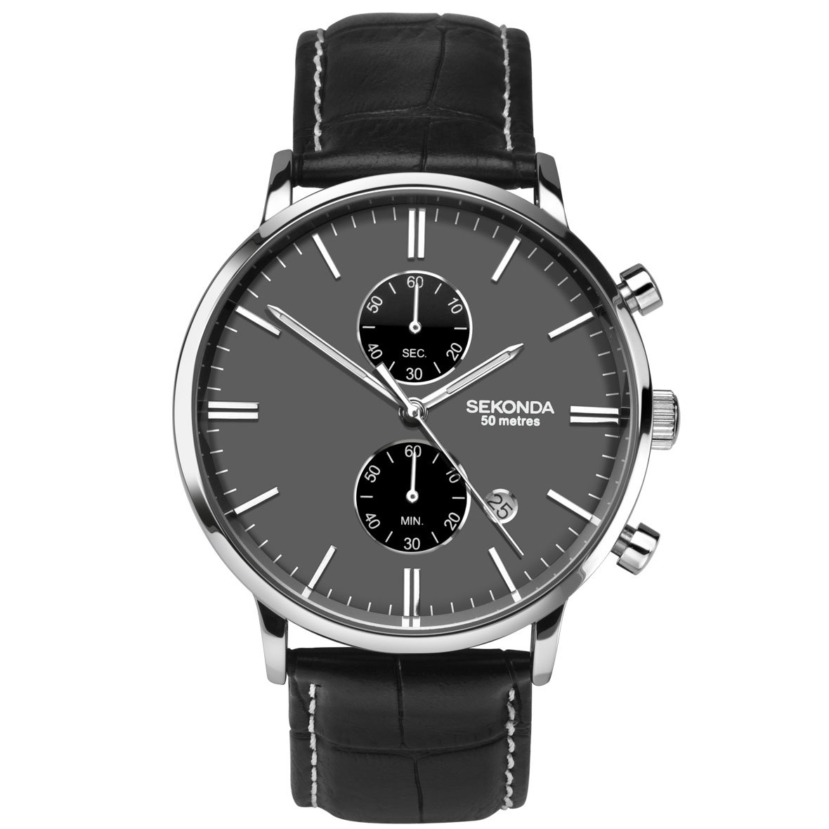 Sekonda muški sat sa crnom kožnom narukvicom model 1509